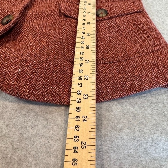 Talbots Tweed Coat Womens S Orange Wool Silk Blend Button Front Pockets Lined - Picture 12 of 15